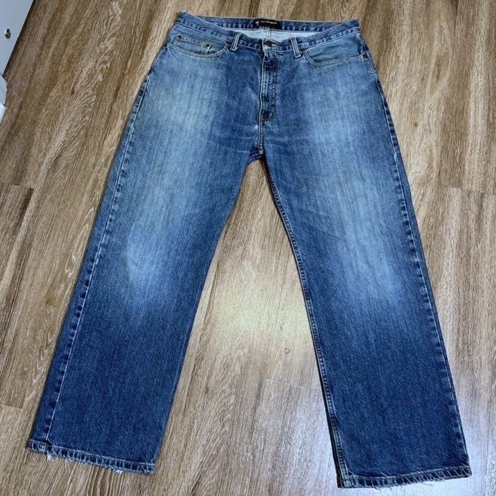 Vintage Polo Jeans Co Ralph Lauren Woodrow Men 36x30 Blue Denim Wide Leg  RL